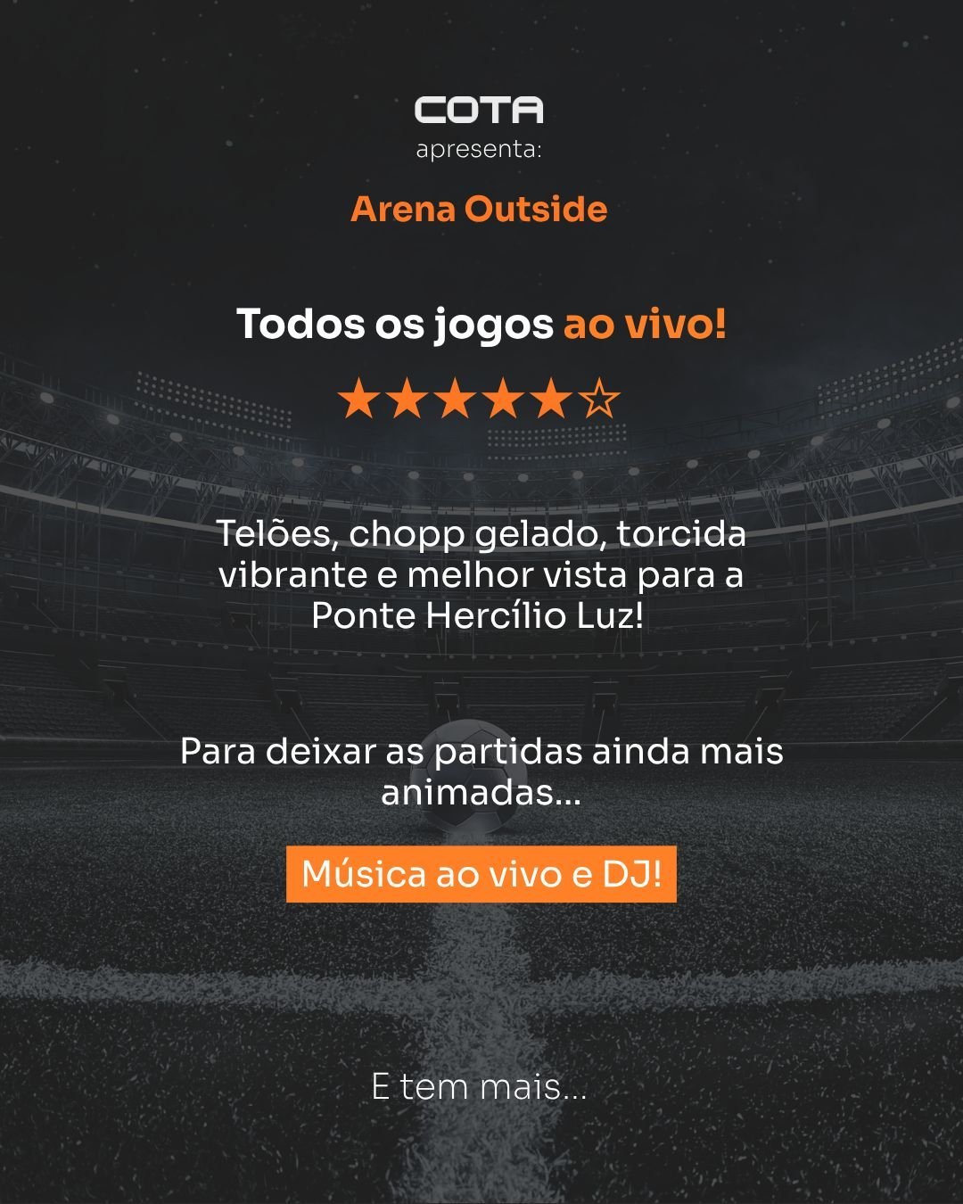 Cota Empreendimentos convida moradores e turistas para viver a emoção da Copa do Mundo na Arena Outside, na Beira-Mar Continental